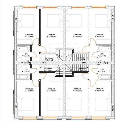 Дворівнева квартира 72м2 у клубному будинку з власним паркомісцем. Гатное