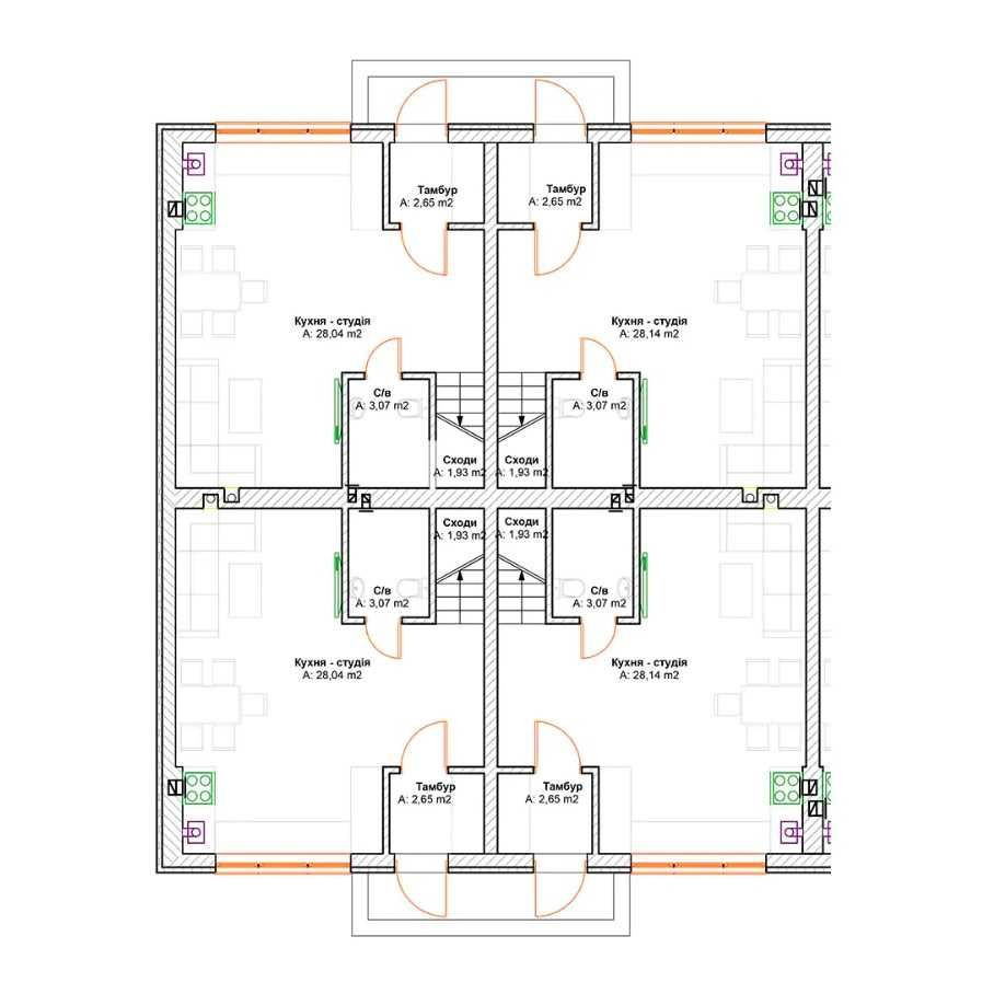 Дворівнева квартира 72м2 у клубному будинку з власним паркомісцем. Гатное - изображение 3