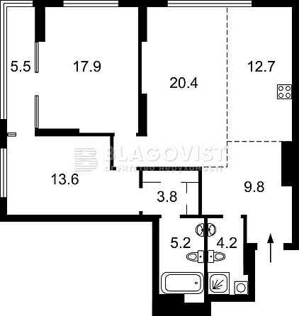 3к квартира без ремонту жк бізнес-класу "CreatorCity" Киев
