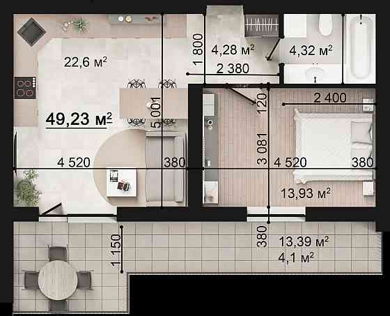 Велика  квартира з ТЕРАСОЮ! РОЗСТРОЧКА на 3 роки від забудовника Буча