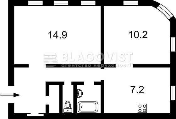 2-к Мала Житомирська 16/3 Центр Хрещатик/ Софіївська Киев