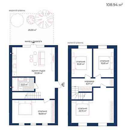 Чотирьохкімнатна квартира 108м² в Києві. Для інвестицій Киев