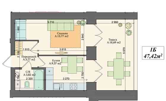 Без комісії! Видова однокімнатна квартира з терасою! Ирпень