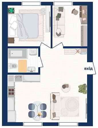 Євродвушка 50м². 3% знижка для військових Киев