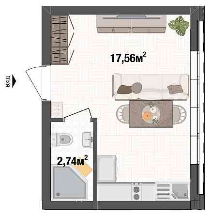 Квартира Студія 20м². Від надійного забудовника Киев