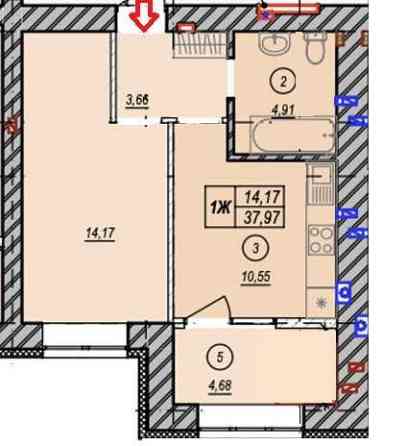 Однокімнатна квартира ЖК Молодість Ірпінь Ирпень