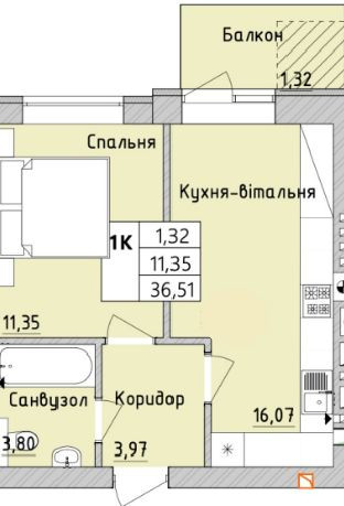 Однокімнатна квартира 36Ккв.м в сучасному ЖК! Низька ціна! Ірпінь - зображення 2