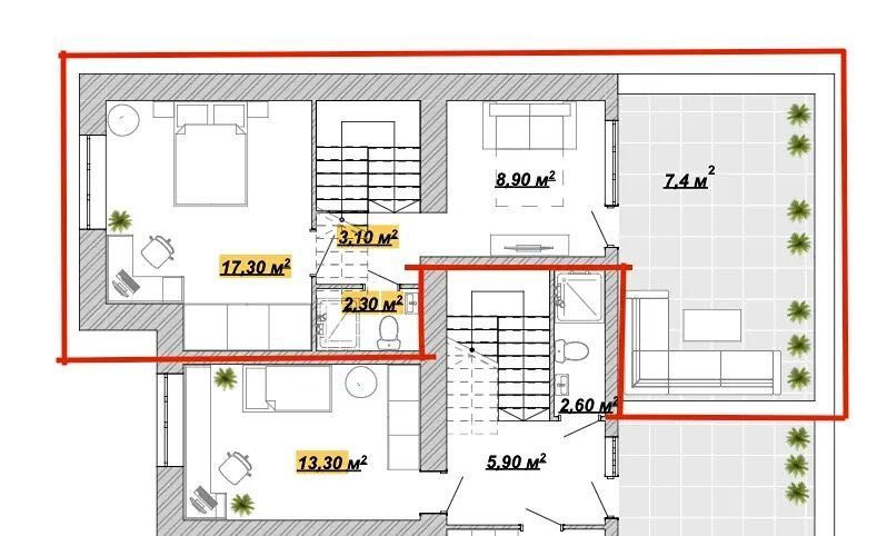 Двохрівнева квартира,центр.100 м.кв.Терміново! Івано-Франківськ - зображення 3