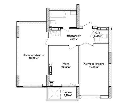 Класична двокімнатна квартира з комфортним плануванням! Синергія Ірпінь
