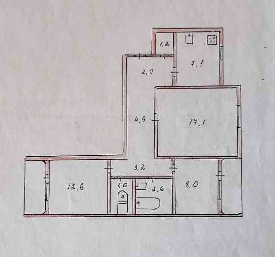 3 кімн 3/9 з газовим опаленням Кам`янське (Запорізька обл.)