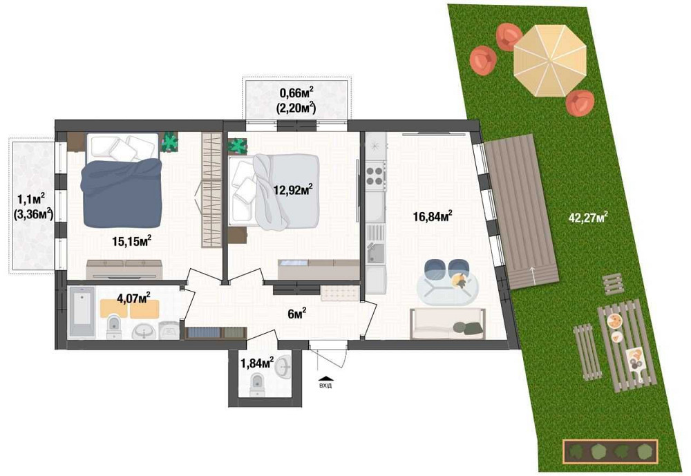 Квартира з двориком в Києві ЖК Liverpool House. Для інвестицій Киев - изображение 1
