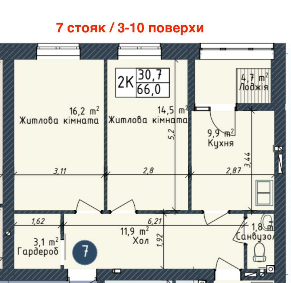 2-к квартира в Одеса-Сіті, цегла, паркінг, газ, розстрочка БЕЗ комісії Одесса - изображение 3