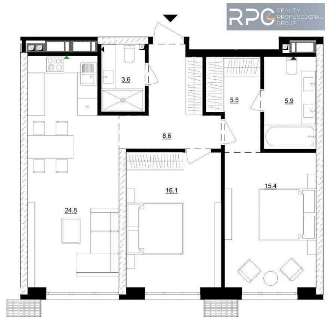 БЕЗ % Продаж 2-к квартири в ЖК “Русанівська Гавань” з видом на Дніпро Киев - изображение 2