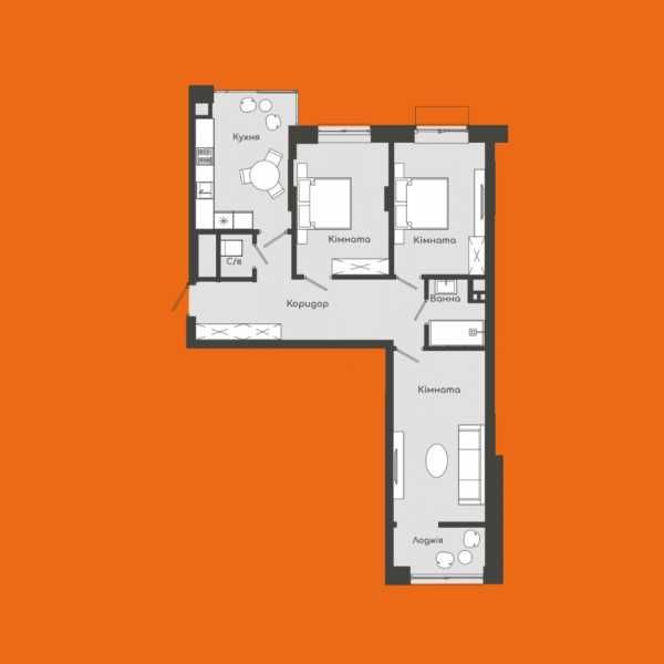3-кімнатна квартира ЖК Vodogray UN1T Черновцы - изображение 2