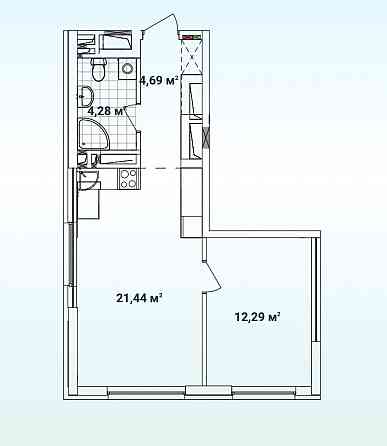 1-кімн. кв-ра, 15 пов.,43м2 Варшавський/Варшавський 3, буд. 10.4 Киев