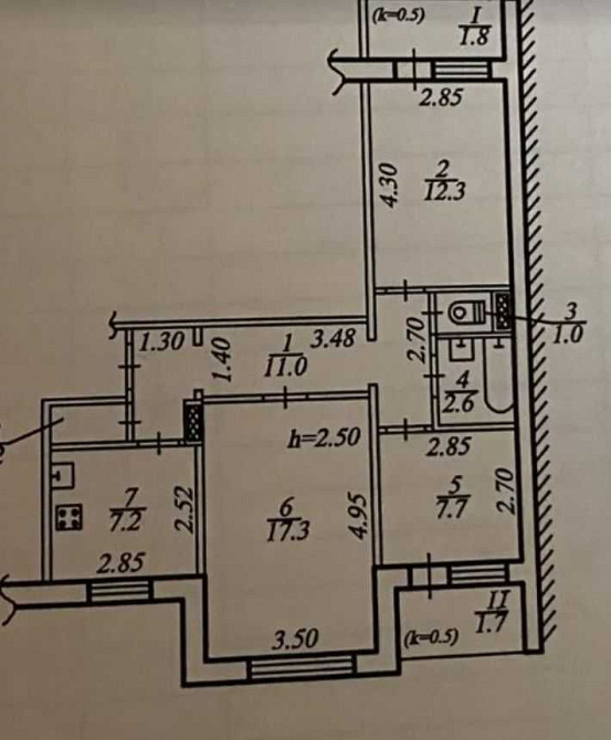 3 кім ЧЕШКА в багатоповерхівці район КАРАВАН (709094) Дніпро - зображення 1