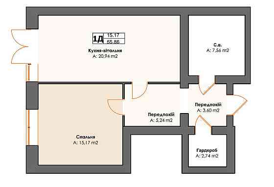 1-кім квартира з власним двором. Ірпінь. 56 м.кв. Ірпінь