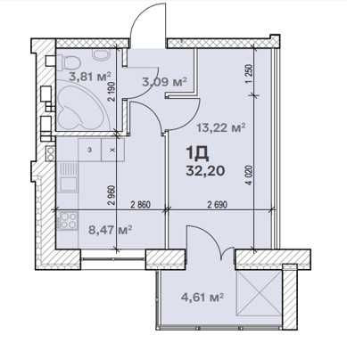 Найдоступніша квартира в готовому ЖК “Сімейний”! 32,1 м² з балконом ! Дымер - изображение 5