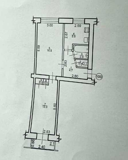 АКТУАЛЬНО Продаж 2 кім кв 46.2м2 з балконом по вул. Галицька 64 2 пов. Ивано-Франковск - изображение 6