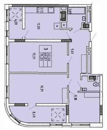 Продаж 3-кім квартири по вул Миколайчука Львов