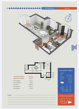Продаж 1-квартири ЖК Гранд Бурже 51 м2 Буча