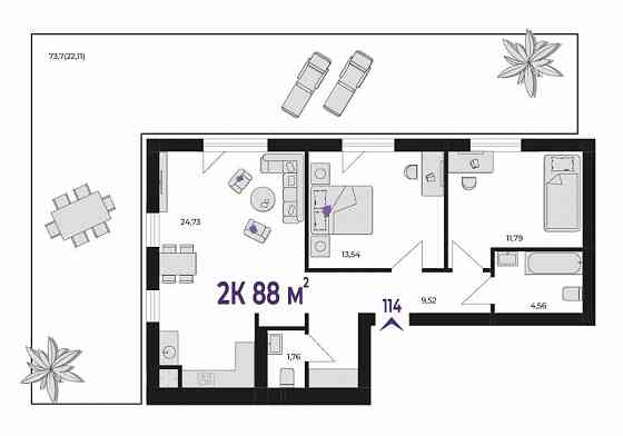 2к квартира 88 м.кв. р-н Позитрон Івано-Франківськ