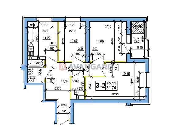 АКЦІЯ до 20.11.25 Новобудова  3-кімнати 85м.кв   54700$ !!! Черкаси
