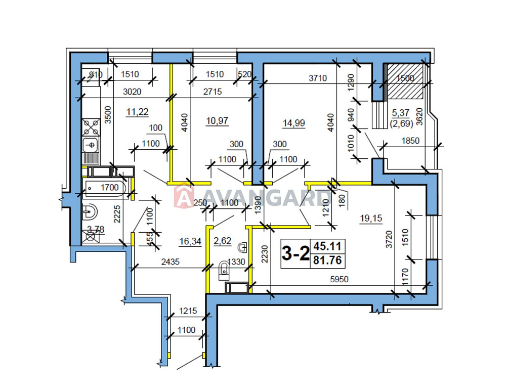 АКЦІЯ до 20.11.25 Новобудова  3-кімнати 85м.кв   54700$ !!! Черкаси - зображення 2