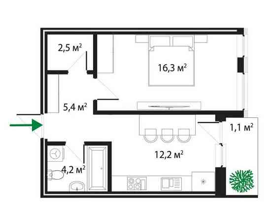 1-кімнатна квартира | GRAND HILLS | Ужгород, новобудова - GH 4.10 Ужгород