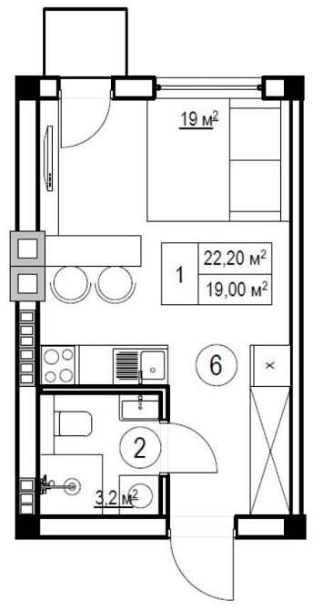 Пропонується квартира 22.2м2 у КБ "Моя Баварія" під чистову Петропавлівська Борщагівка - зображення 5