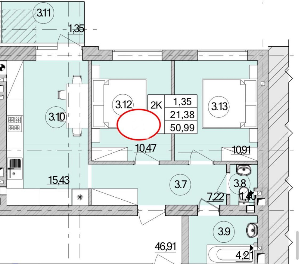 Терміновий продаж від власника!2 кімнатна квартира в ЖК Бургундія 3 Ірпінь - зображення 5