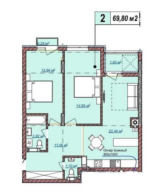 Продаж 2 кім.квартири в новобудові ЖК Бузковий Львів - зображення 2