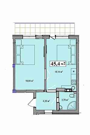 Квартира в клубному будинку біля лісу 45,4 м2 , метро Лісова Киев