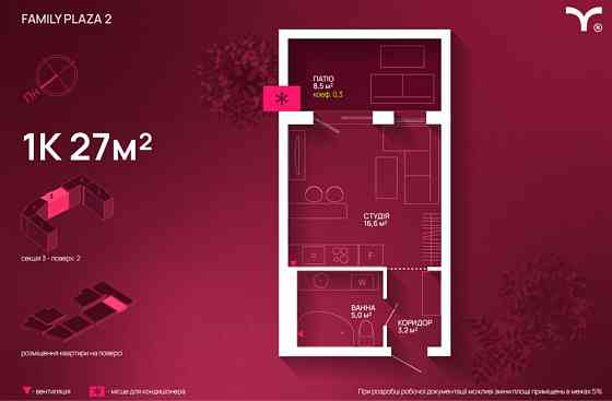 Однокімнатна квартира з патіо за вигідною ціною до кінця тижня Івано-Франківськ