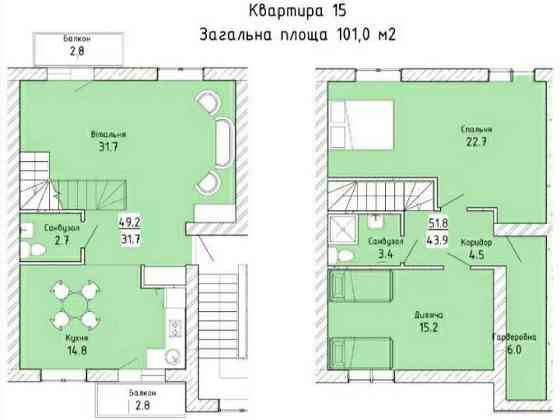 Квартира в новобудові Ременів 3 кімнатна 101м Львів 12км зданий дім Ременов
