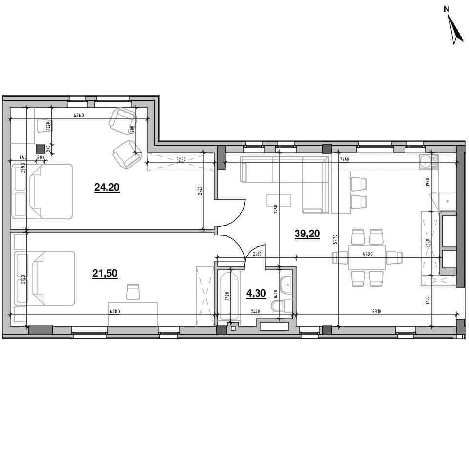 2 кімнатна квартира вул.Володимира Великого 1200 $ кв.м. Львів - зображення 1