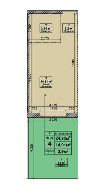 Смарт Квартира 25м2 +  Дворик • Будинок Зданий • Без % Святопетрівське (Києво-Свят.р-н) - зображення 4