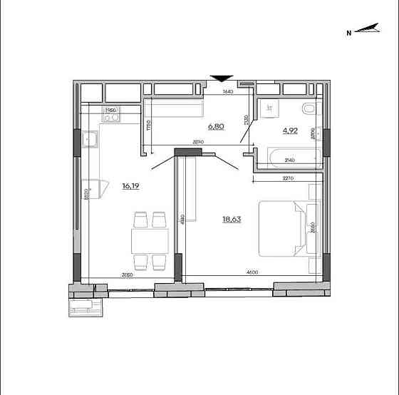 1-кімнатна квартира у Львові БЕЗ КОМІСІЇ — вигідна ціна на Промисловій Львів