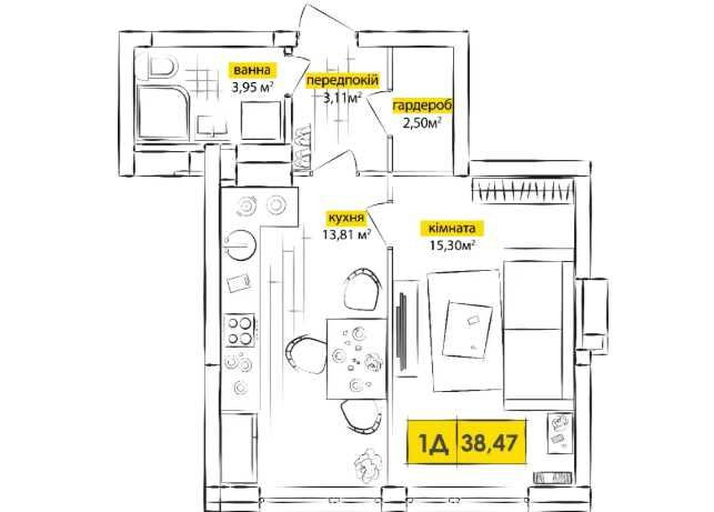 1-кімнатна квартира Лівий Берег, Позняки — знижка 113 958 грн Київ - зображення 6
