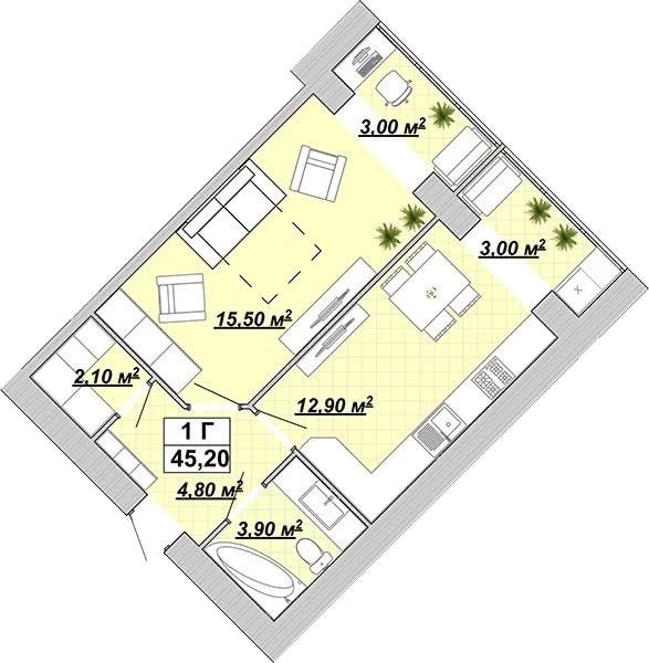Продаж 1-кімнатної квартири з ремонтом ЖК Княгинин Івано-Франківськ - зображення 3