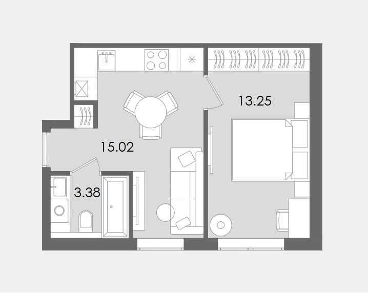 • Однокімнатна квартира  • 32м2 • в зданому будинку • Без % Святопетрівське (Києво-Свят.р-н) - зображення 2