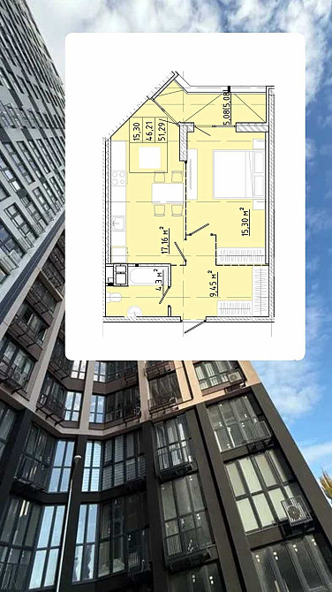 Терміново 1 кімнатна 48 метрів ЖК Модерн Море Парк Одеса - зображення 8