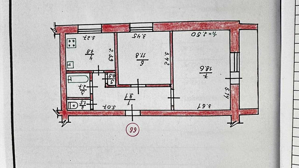 2к, 53,9 м², центр Глухів, 4 пов., від власника Глухівці - зображення 1