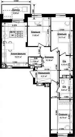 Продаж 3 кім. квартири VERO бічна вул. Стрийської 89.7 кв.м Сокольники