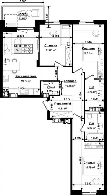 Продаж 3 кім. квартири VERO бічна вул. Стрийської 89.7 кв.м Сокольники - изображение 3