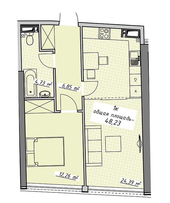 Евро двушка в ЖК Атмосфера секция сдана . Просмотр по договоренности. Одеса - зображення 5