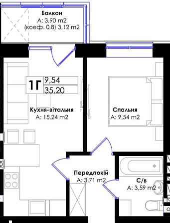 Продається 1 кімнатна квартира Ірпінь. Поряд Центральний парк. ІндГазО Ірпінь