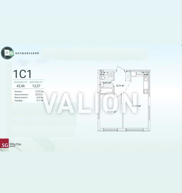 Продаж 1 кім. Квартири ЖК Варшавський 3 буд. 10.5 (1С1) 5 поверх Kyiv - photo 2