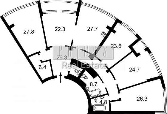 Продажа 4к квартиры без ремонта 204м2  в ЖК Skyline Скайлайн Печерск Київ