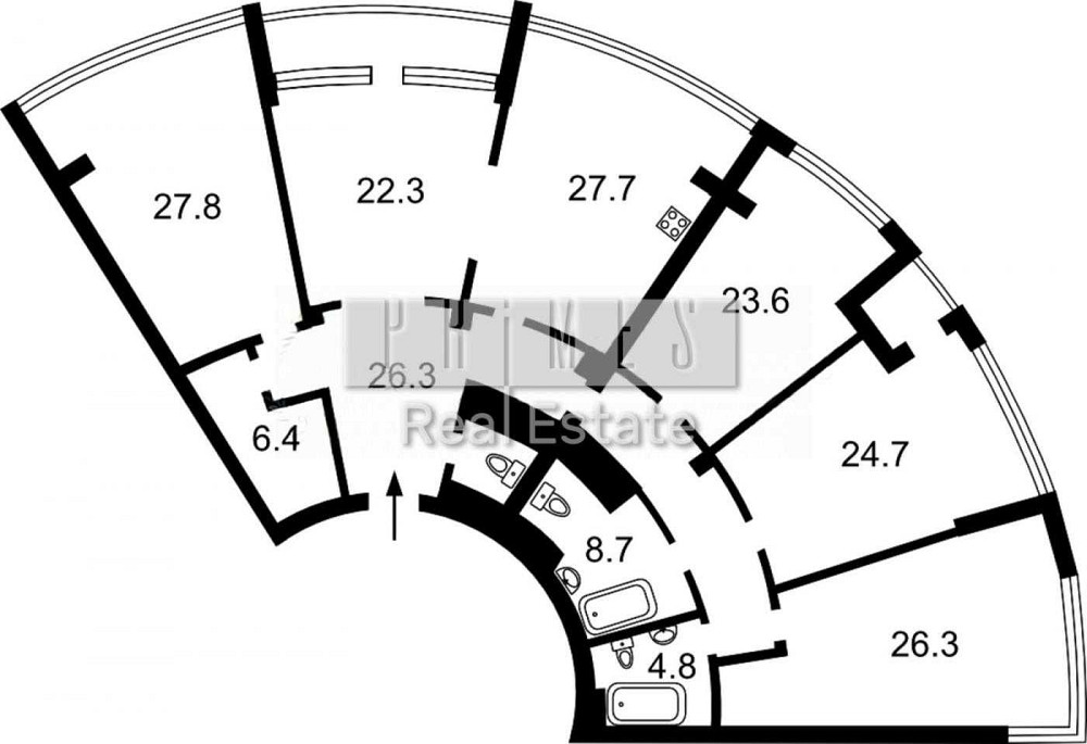 Продажа 4к квартиры без ремонта 204м2  в ЖК Skyline Скайлайн Печерск Київ - зображення 1